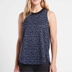 Athleta Tank Top Black and Blue Patterned Women’s Small